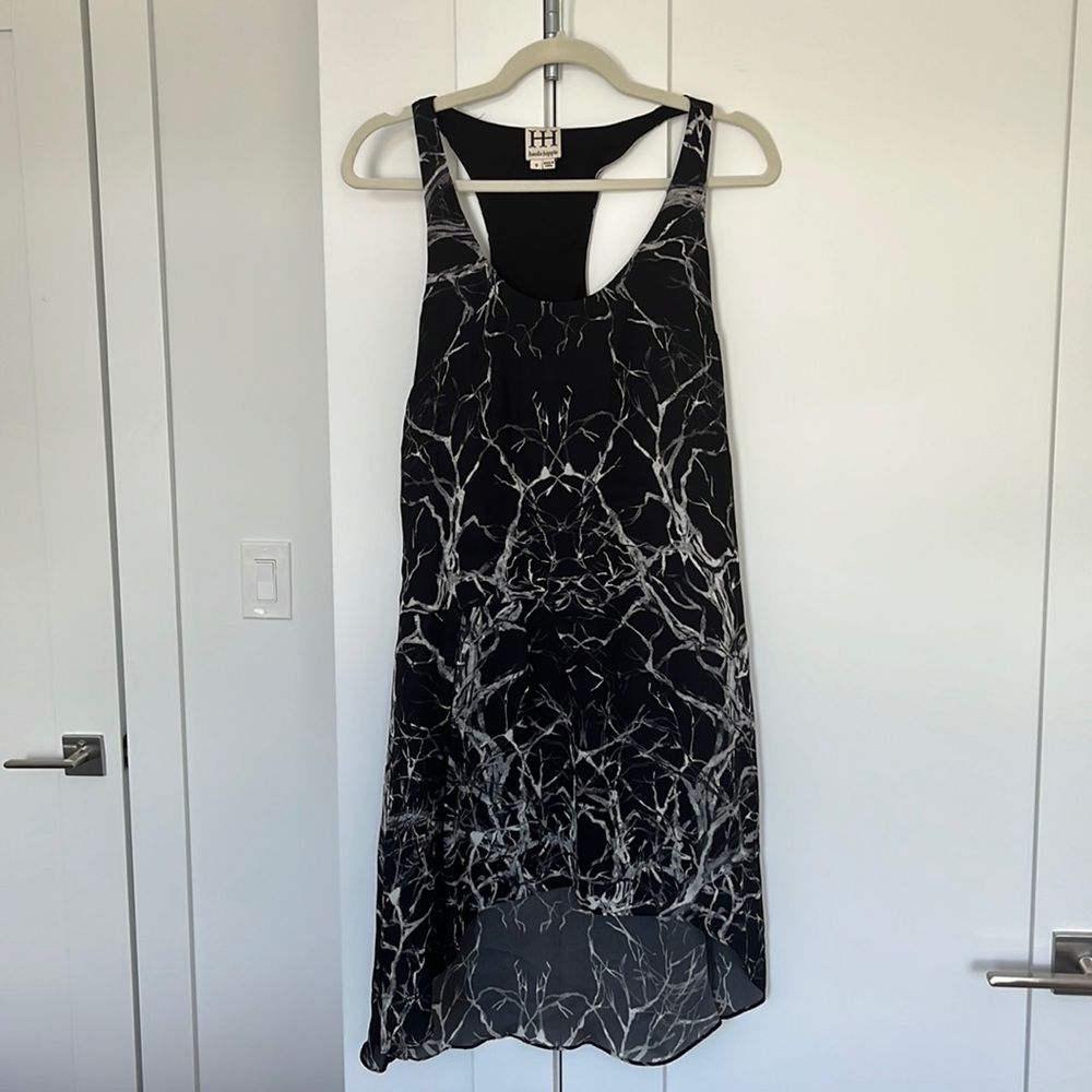 Haute Hippie black and white cocktail dress, size Small. 100% silk.